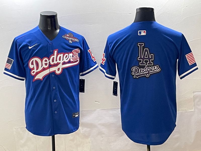 Men Los Angeles Dodgers Blank Blue Second generation Joint Name Nike 2025 MLB Jersey style 23->los angeles dodgers->MLB Jersey